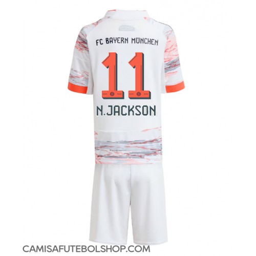 Camisa de time de futebol Bayern Munich Nicolas Jackson #11 Replicas 2º Equipamento Infantil 2025-26 Manga Curta (+ Calças curtas)